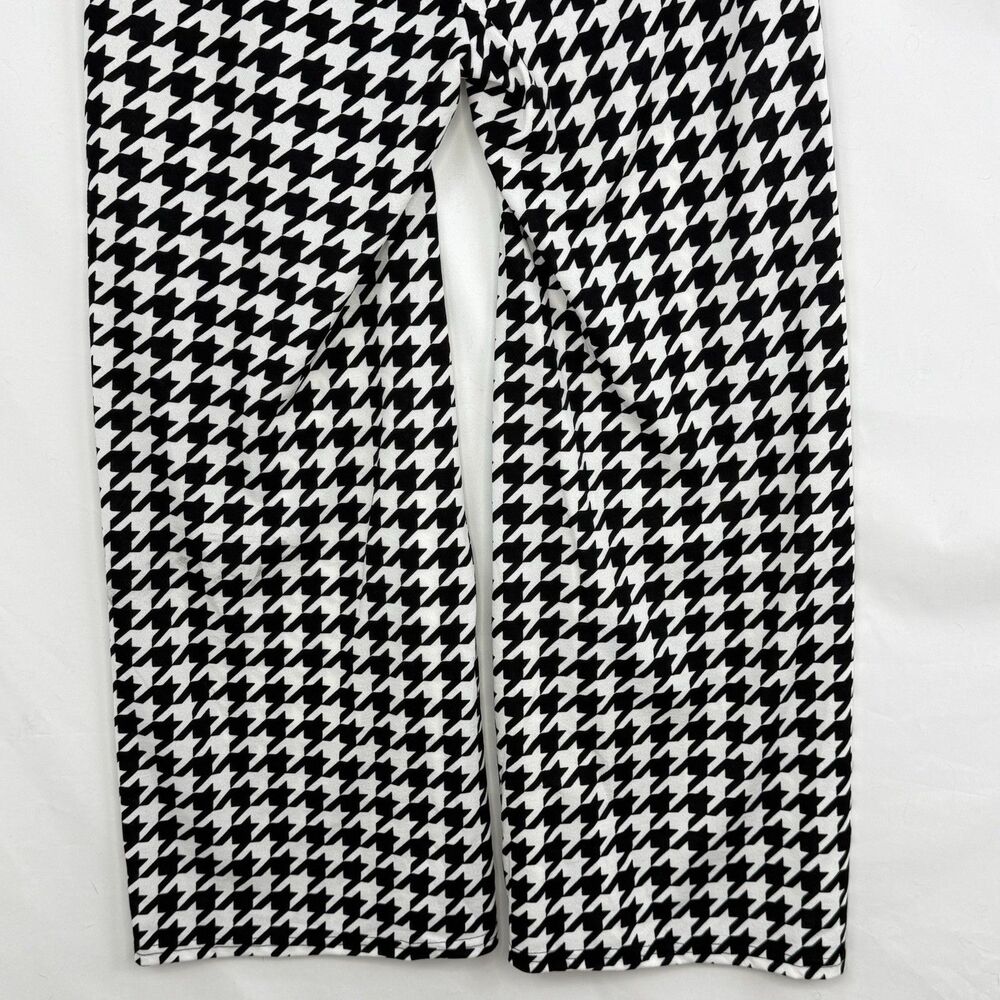 Chicme XL Houndstooth Flare Pants High Waist Stretch Black White Retro - Picture 12 of 16